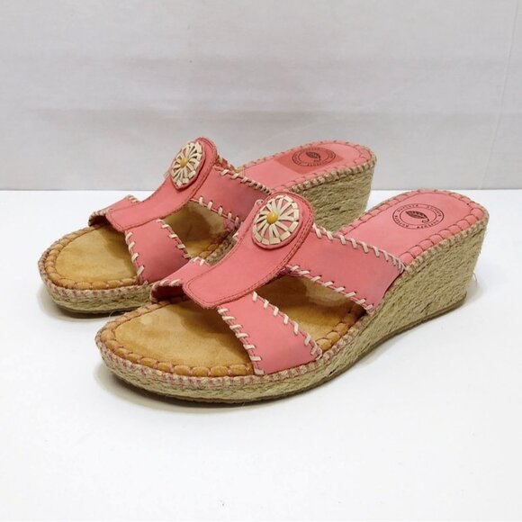 Nurture Tortola Leather Upper Wedge Sandals Sz 9M Plaited Fiber Sole Brazil Made - Picture 2 of 12